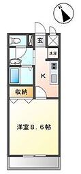 ボナール 1Kの間取図画像