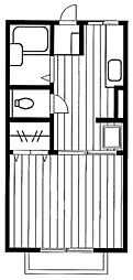 リーベンハイツ2 1Kの間取図画像