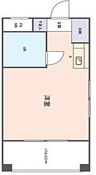 JR中央線 三鷹駅 徒歩10分の賃貸マンション 1階ワンルームの間取り