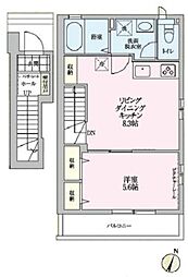 Kapolei 2階1LDKの間取り