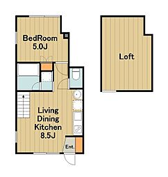 Aurora 1階1LDKの間取り