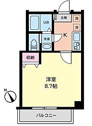 マイメゾン市川 5階1Kの間取り