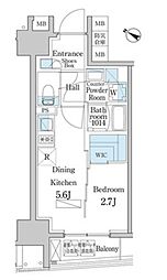 デュオフラッツ日本橋水天宮 8階1DKの間取り