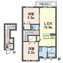 カーサ・アンジェロII 0202 ｜ 滋賀県甲賀市水口町高塚10-5（賃貸アパート2LDK・2階・59.00㎡） その2