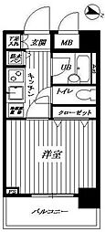 トーシンフェニックス赤坂 1Kの間取図画像