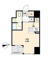 JR東北本線 仙台駅 徒歩7分の賃貸マンション 7階ワンルームの間取り