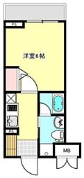 メインステージ錦糸町II 6階1Kの間取り