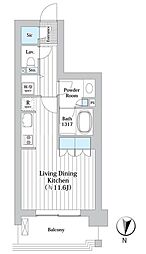アビティグランデ砧 ワンルームの間取図画像
