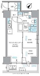 パークアクシス東日本橋 4階2LDKの間取り