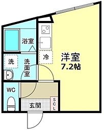 ジュリアス中野 4階ワンルームの間取り