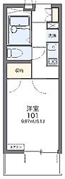 レオパレスルーブル2 1Kの間取図画像