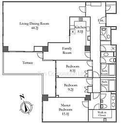 オパス有栖川テラスアンドレジデンス 2階3SLDKの間取り