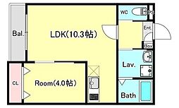 ジーメゾン春日部上蛭田カヴェリ 1LDKの間取図画像