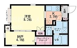 ミ　アモーレ 1階1SKの間取り
