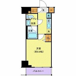 JR横須賀線 西大井駅 徒歩3分の賃貸マンション 5階1Kの間取り