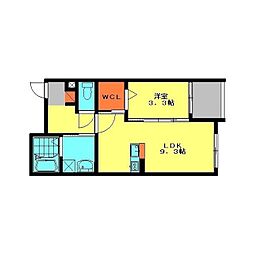 モアプラス井尻インディヴィ 1LDKの間取図画像