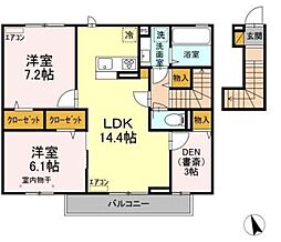 kirsche 2階2LDKの間取り