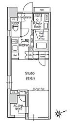 スタイリオ元住吉2 1Kの間取図画像