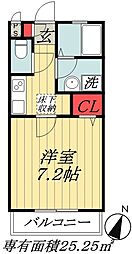 クレインハウス妙典 1Kの間取図画像
