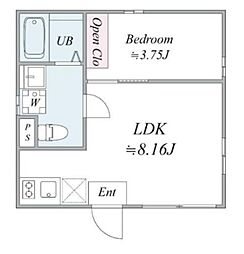ＢＥＬ ＦＩＯＲＥ ＳＵＧＡＭＯ 4階1LDKの間取り