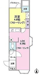 パティオ自由が丘 1LDKの間取図画像
