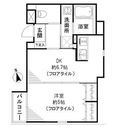 LIBERTA東新宿 1DKの間取図画像