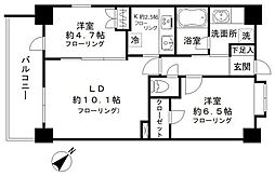 オーチャード 13階2LDKの間取り