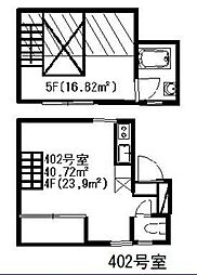 第10朝日ビル ワンルームの間取図画像