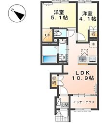 エヴレン 2LDKの間取図画像