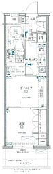 パレステージ西新井みどり公園 1DKの間取図画像