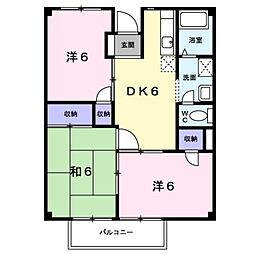 南海線 岡田浦駅 徒歩7分の賃貸アパート 2階3DKの間取り