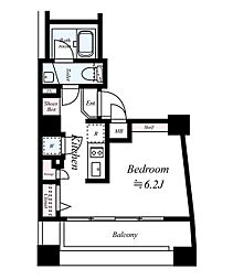 セジョリ早稲田 5階ワンルームの間取り