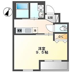 グレース横濱 1Kの間取図画像