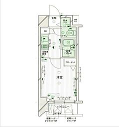 パークウェル早稲田弐番館 4階1Kの間取り