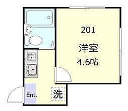 アーバンフラット要町 2階1Kの間取り