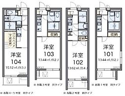 CLEINOタウンコート 1Kの間取図画像