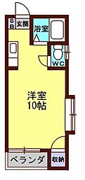 グリーズ別府 2階ワンルームの間取り