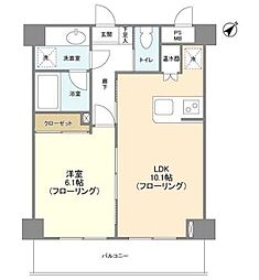 アンビエンテ横浜鴨居 1LDKの間取図画像