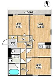 DーBellville 2LDKの間取図画像
