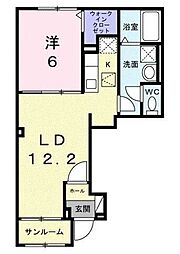 ドルチェビータ III 1階1LDKの間取り