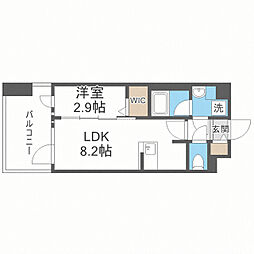 グランフォーレ千早マークスクエアイーストウイング 1LDKの間取図画像