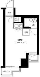 朝日三番町プラザ ワンルームの間取図画像