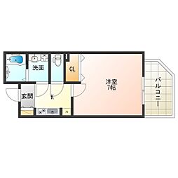 JR大阪環状線 福島駅 徒歩5分の賃貸マンション 3階1Kの間取り