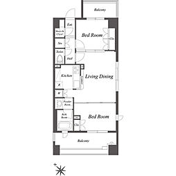 グレースレジデンス東京 11階2LDKの間取り