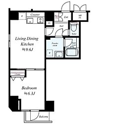 アルテシモプレンド 8階1LDKの間取り