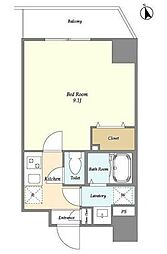 アルファコート綾瀬2 5階1Kの間取り