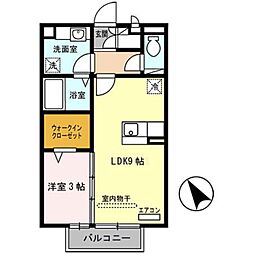 南海線 和歌山市駅 徒歩20分の賃貸アパート 2階1LDKの間取り