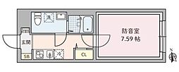 ラシクラス野方 1Kの間取図画像