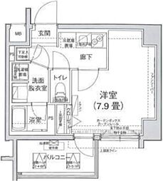 アイル ルシェール錦糸町 4階1Kの間取り