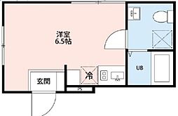 IXO東日暮里 5階ワンルームの間取り